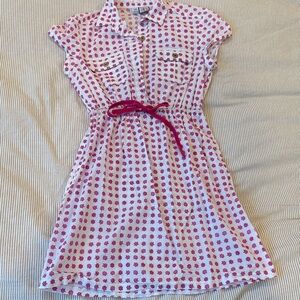 Busy Bees Pink and White Patterned Dress